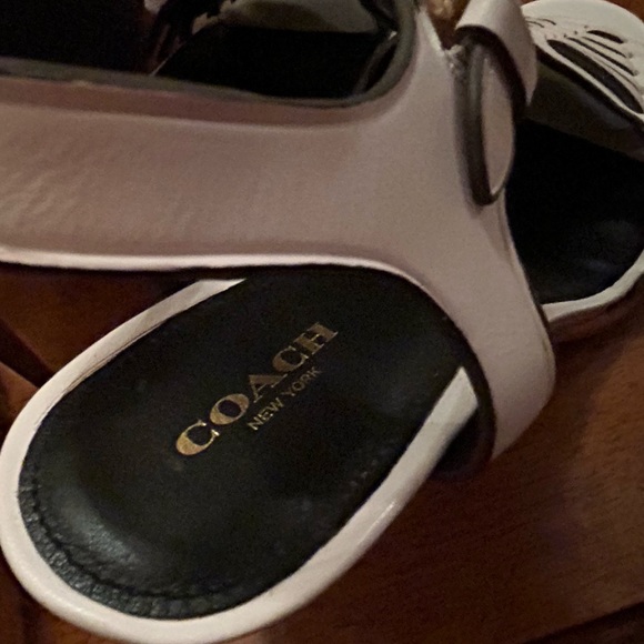 Coach New York Size 9.5 B,Izzy Leather Heeled Sandal in Ivory - Picture 9 of 12